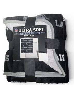 Las Vegas Raiders Sherpa Throw Blanket Ultra Supersoft 60"x50" 100% Poly New NFL